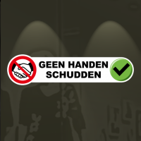 Sticker geen handen schudden met pictogram
